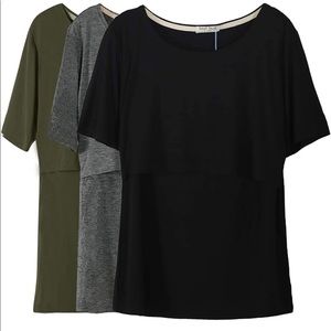 Smallshow Women's Maternity Nursing Tops Short Sleeve Breastfeeding Clothes